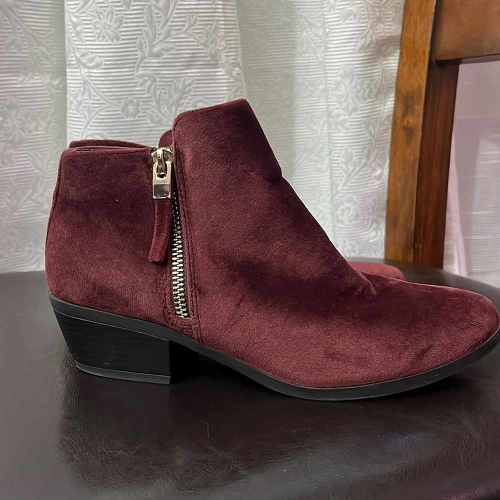 Velvet ankle boots